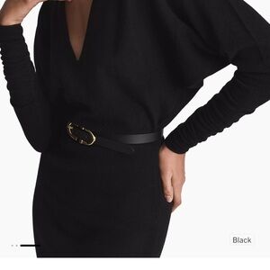 REISS “Jenna” black knit Vneck knit dress, sz M, NWT